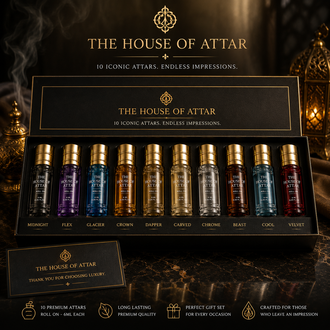 10 Pcs Attar Combo Pack